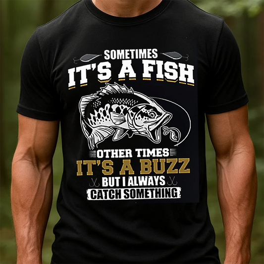 Funny Fishing T-Shirt, Sometimes It’s a Fish Sometimes It’s a Buzz, Gift For Fishing Lover