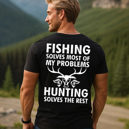 Fishing and Hunting T-Shirt, Funny Outdoors Shirt for Hunters, Gift For Hunting Lover