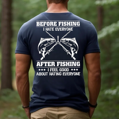 Before Fishing After Fishing T-Shirt, Funny Fishing Shirt for Men, Sarcastic Fisherman Gift Tee