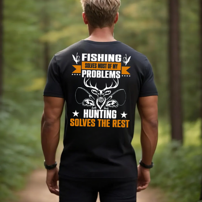 Fishing and Hunting T-Shirt, Funny Outdoor Sportsman Graphic Tee, Fisherman Hunter Gift Shirt
