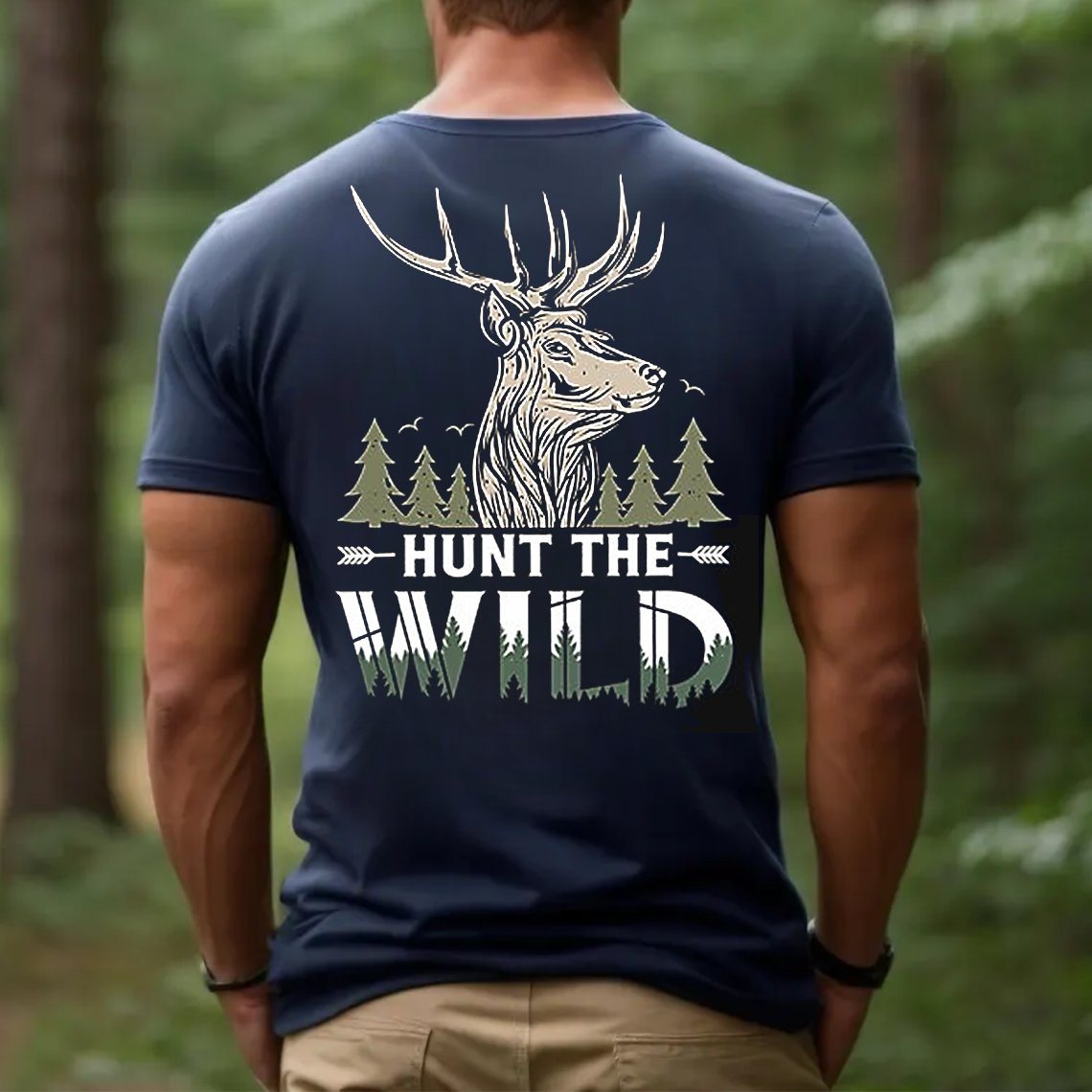 Hunt The Wild T-Shirt, Deer Hunting Shirt for Men, Outdoor Hunter Gift Tee