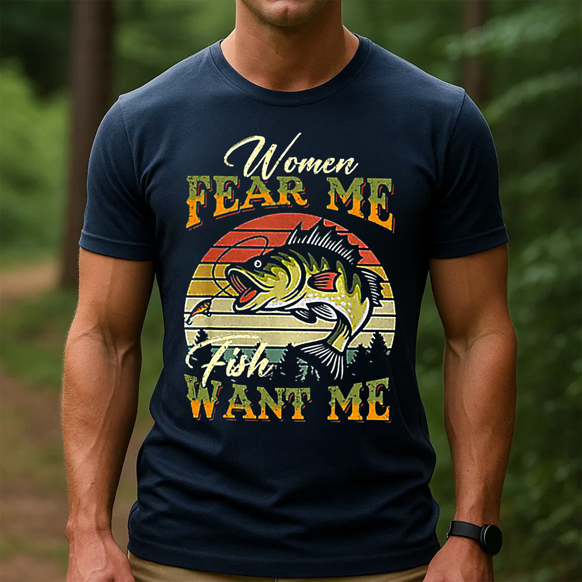 Women Fear Me Fish Want Me T-Shirt, Funny Fishing Shirt, Retro Vintage Fisherman Tee