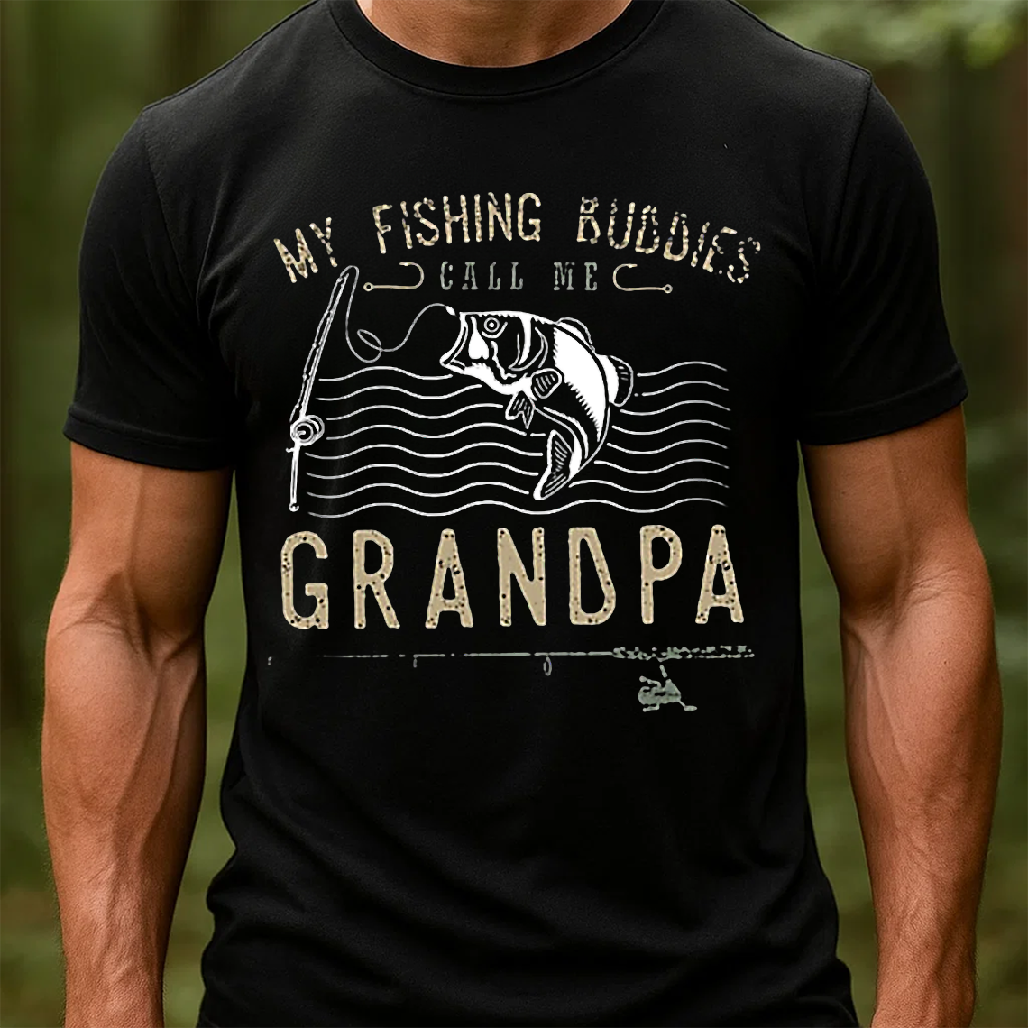 My Fishing Buddies Call Me Grandpa T-Shirt, Funny Grandpa Fishing Shirt, Best Fisherman Gift Tee