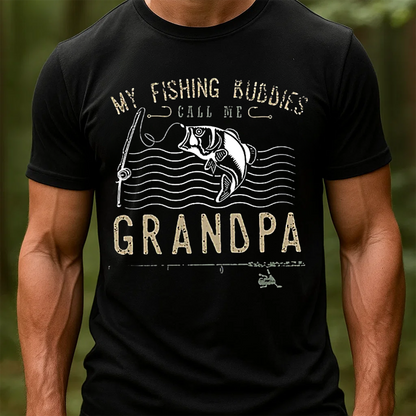My Fishing Buddies Call Me Grandpa T-Shirt, Funny Grandpa Fishing Shirt, Best Fisherman Gift Tee