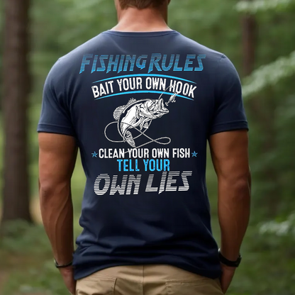 Fishing Rules T-Shirt, Funny Fishing Shirt for Men, Fisherman Gift Tee