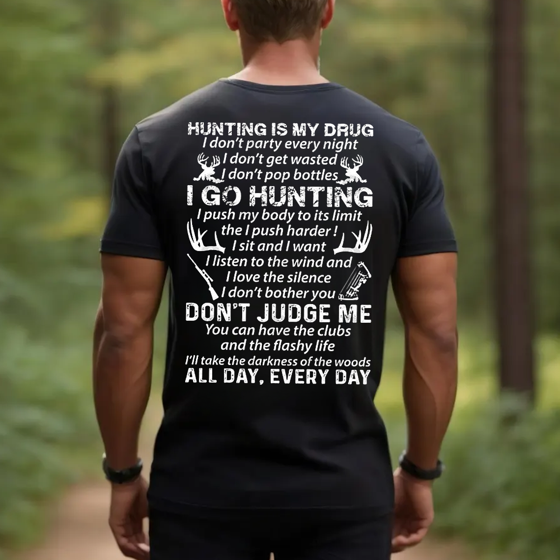 Hunting Is My Drug T-Shirt, Funny Hunter Shirt for Men, Deer Hunting Gift Tee, Outdoor Hunting Apparel