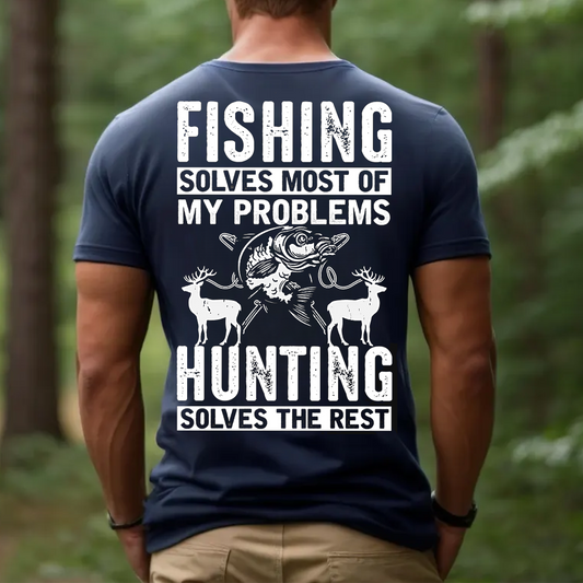 Fishing Hunting T-Shirt, Funny Outdoor Shirt for Men, Fisherman & Hunter Gift Tee