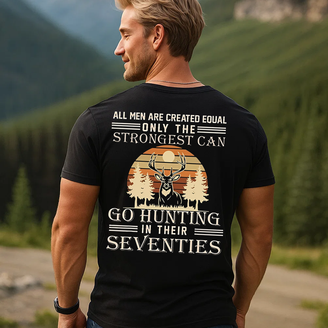 Strongest Hunters T-Shirt, Funny Deer Hunting Shirt for Men in Their Seventies, Vintage Outdoors Tee