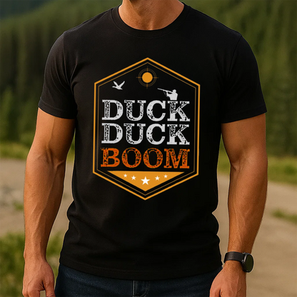 Duck Duck Boom T-Shirt, Funny Duck Hunting Shirt for Hunters, Waterfowl Hunting Graphic Tee