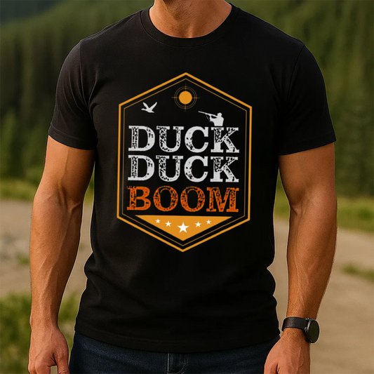 Duck Duck Boom T-Shirt, Funny Duck Hunting Shirt for Hunters, Waterfowl Hunting Graphic Tee