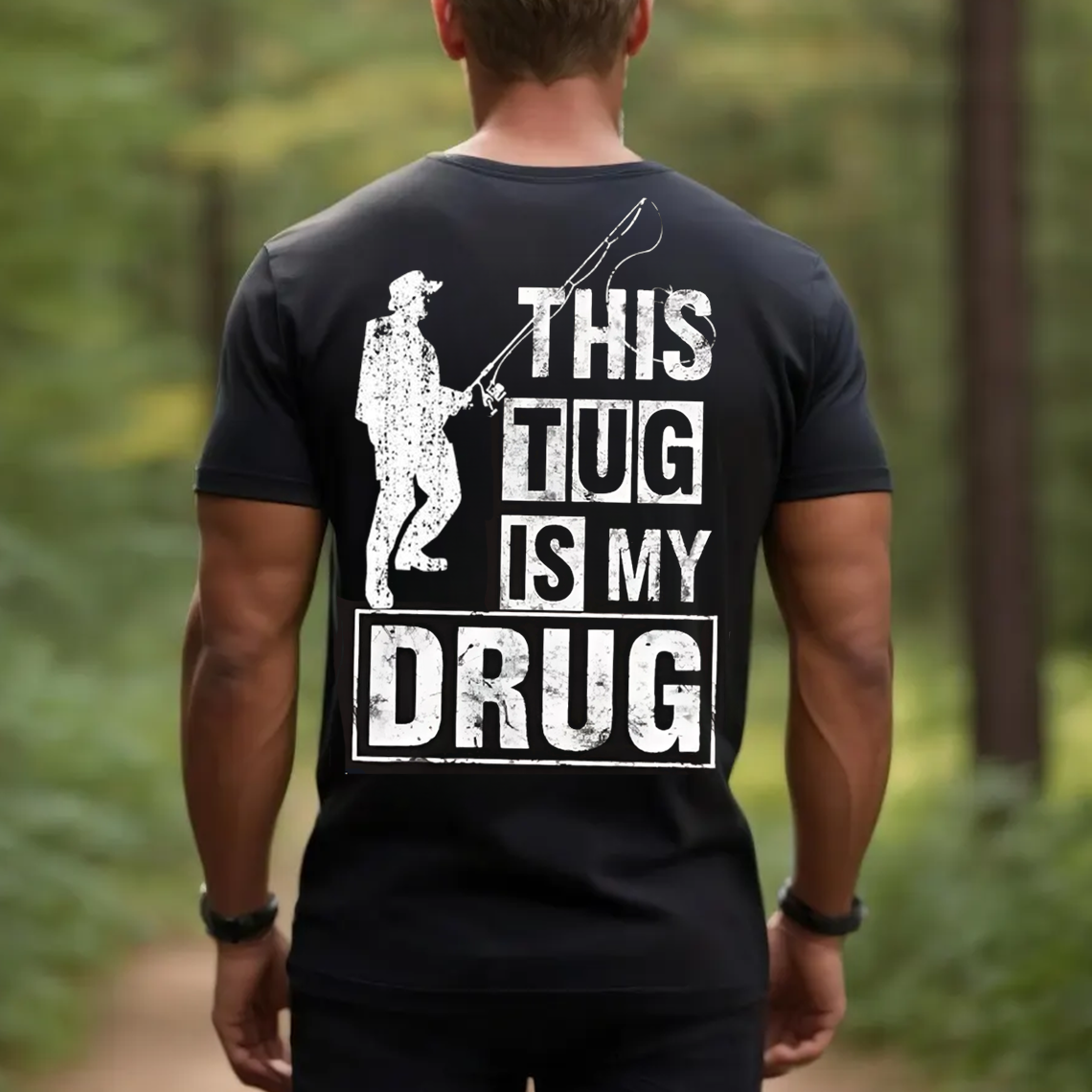 This Tug Is My Drug T-Shirt, Funny Fishing Shirt for Men, Fisherman Gift Tee, Angler Humor Apparel