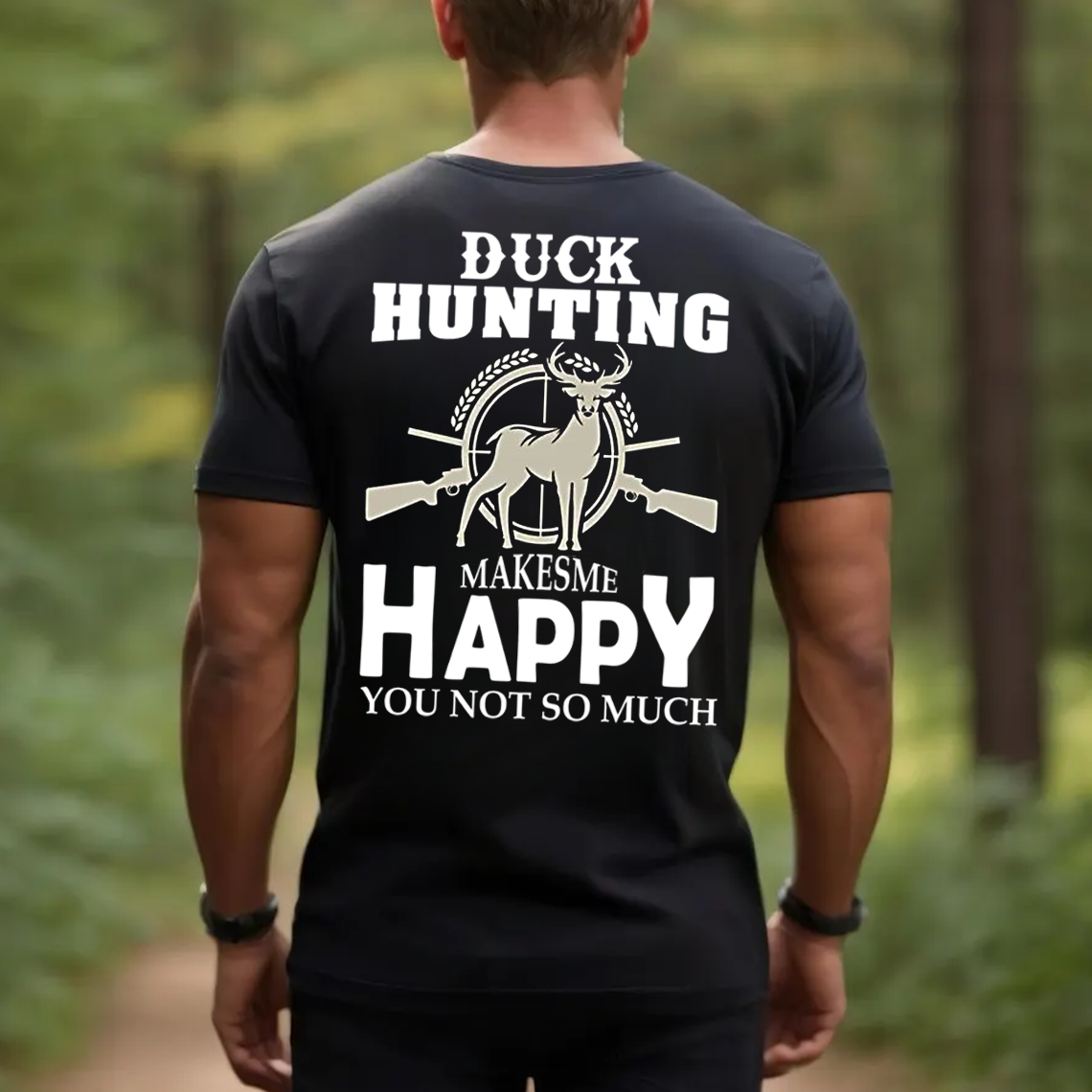 Duck Hunting Makes Me Happy T-Shirt, Funny Hunting Shirt for Men, Hunter Gift Tee