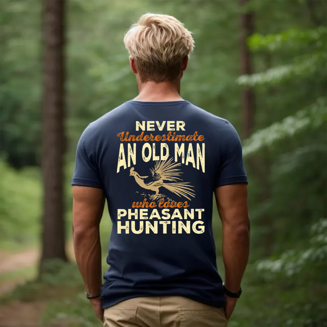Never Underestimate an Old Man Who Loves Pheasant Hunting T-Shirt, Funny Hunting Shirt Gift for Hunters