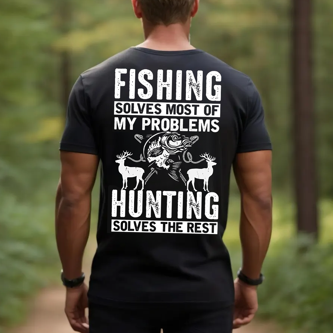 Fishing Hunting T-Shirt, Funny Outdoor Shirt for Men, Fisherman & Hunter Gift Tee