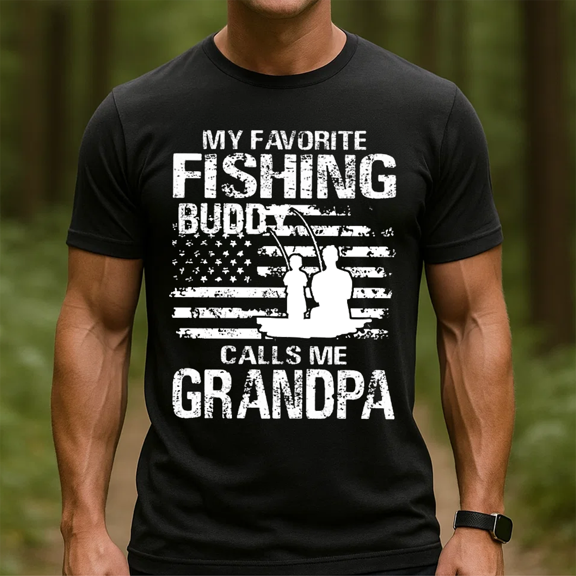 My Favorite Fishing Buddy Calls Me Grandpa T-Shirt, Funny Grandpa Fishing Shirt, Best Gift for Fisherman Grandpa