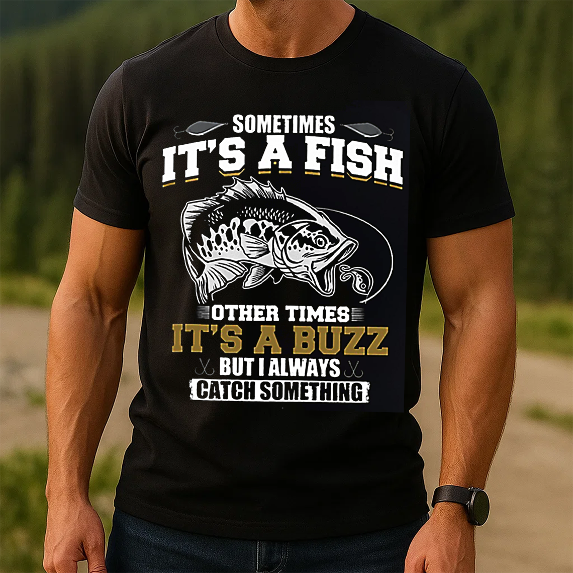 Funny Fishing T-Shirt, Sometimes It’s a Fish Sometimes It’s a Buzz, Gift For Fishing Lover