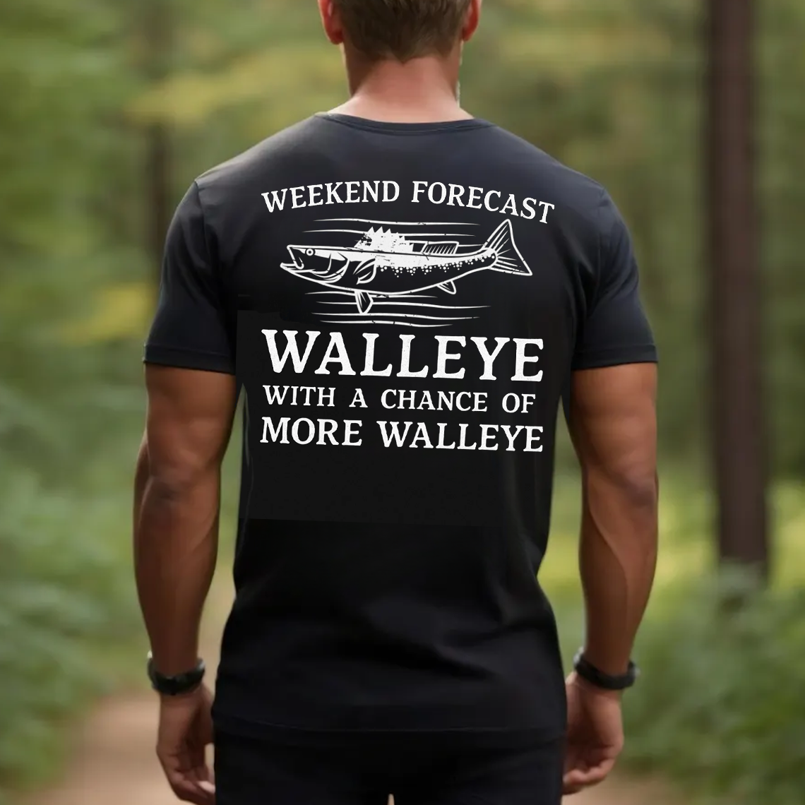 Weekend Forecast Walleye T-Shirt, Funny Fishing Tee with a Chance of More Walleye, Fisherman Gift Shirt