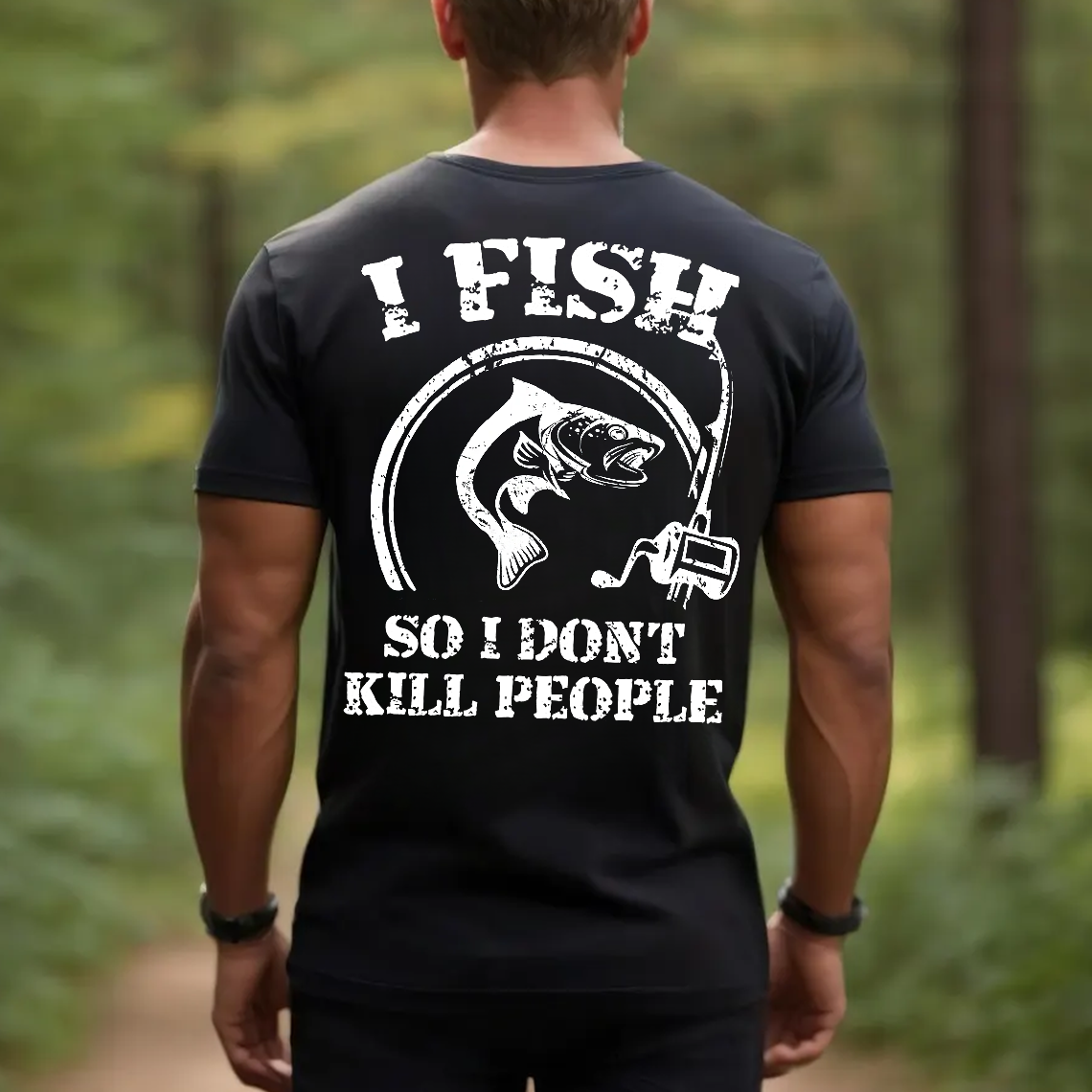 I Fish So I Don’t Kill People T-Shirt, Funny Fishing Shirt for Men, Fisherman Gift Tee