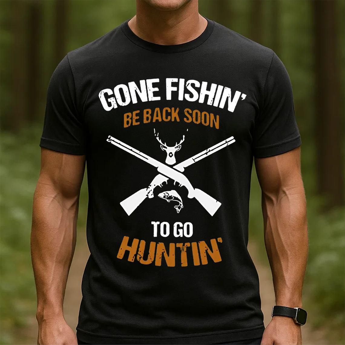 Gone Fishin’ Hunting Shirt, Funny Fishing and Hunting T-Shirt, Gift For Huning Lover