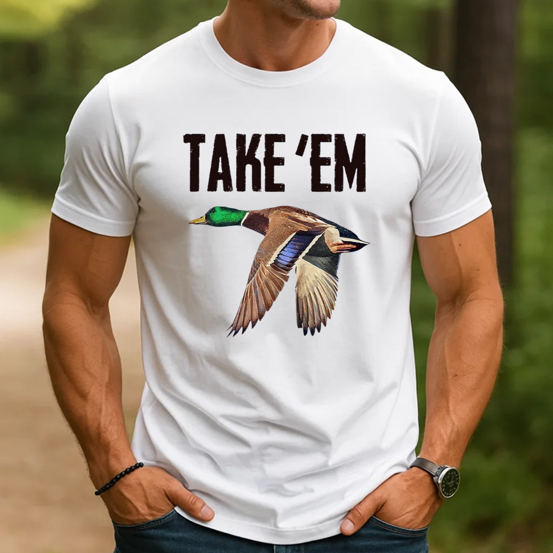 Take 'Em Duck Hunting T-Shirt, Waterfowl Hunting Shirt for Hunters, Funny Duck Hunting Gift