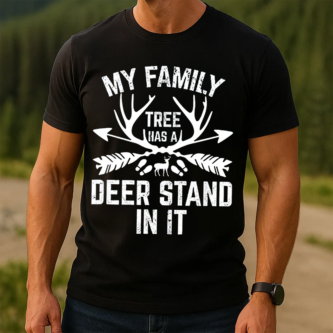 My Family Tree Has a Deer Stand T-Shirt, Funny Hunting Shirt, Outdoor Hunter Tee