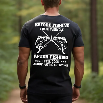 Before Fishing After Fishing T-Shirt, Funny Fishing Shirt for Men, Sarcastic Fisherman Gift Tee