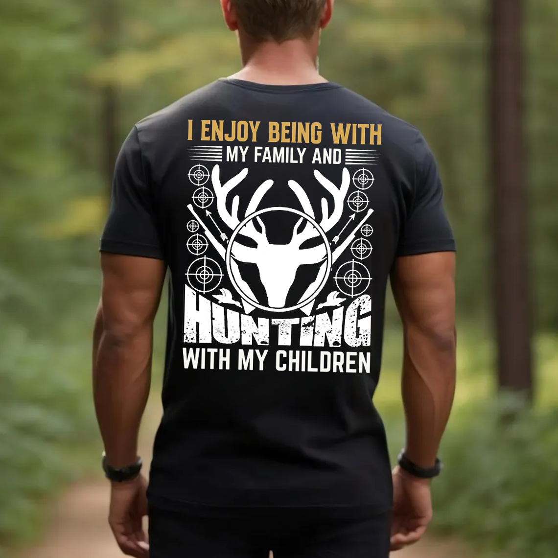 Family Hunting T-Shirt, Deer Hunting Shirt for Dads, Hunting with Children Gift Tee