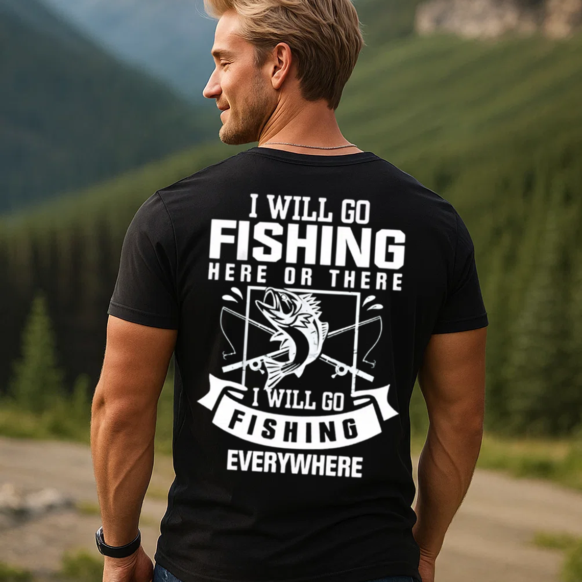 Funny Fishing T-Shirt, I Don’t Go Fishing to Escape My Life I Go Fishing to Live My Life Graphic Tee Gift