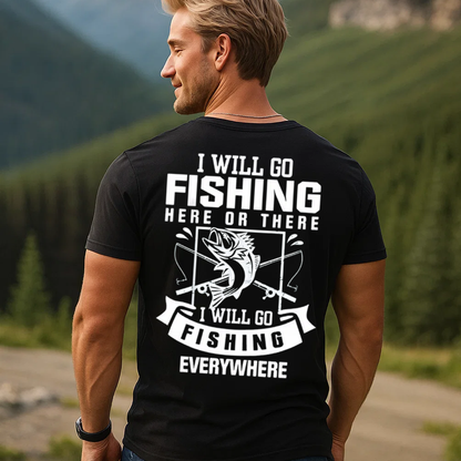Funny Fishing T-Shirt, I Don’t Go Fishing to Escape My Life I Go Fishing to Live My Life Graphic Tee Gift