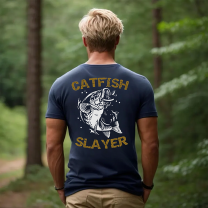 Catfish Slayer T-Shirt, Funny Fishing Shirt for Men Women, Catfish Angler Gift Tee