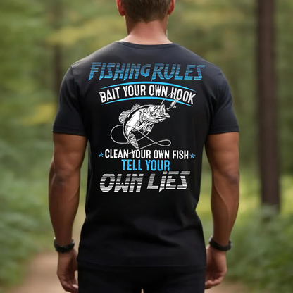 Fishing Rules T-Shirt, Funny Fishing Shirt for Men, Fisherman Gift Tee
