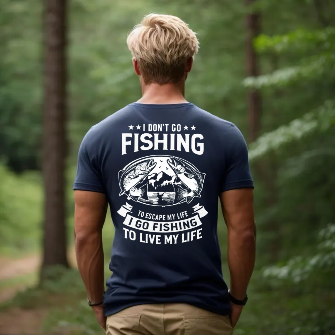 Funny Fishing T-Shirt I Will Go Fishing Here or There Everywhere Bass Fisherman Graphic Tee Gift