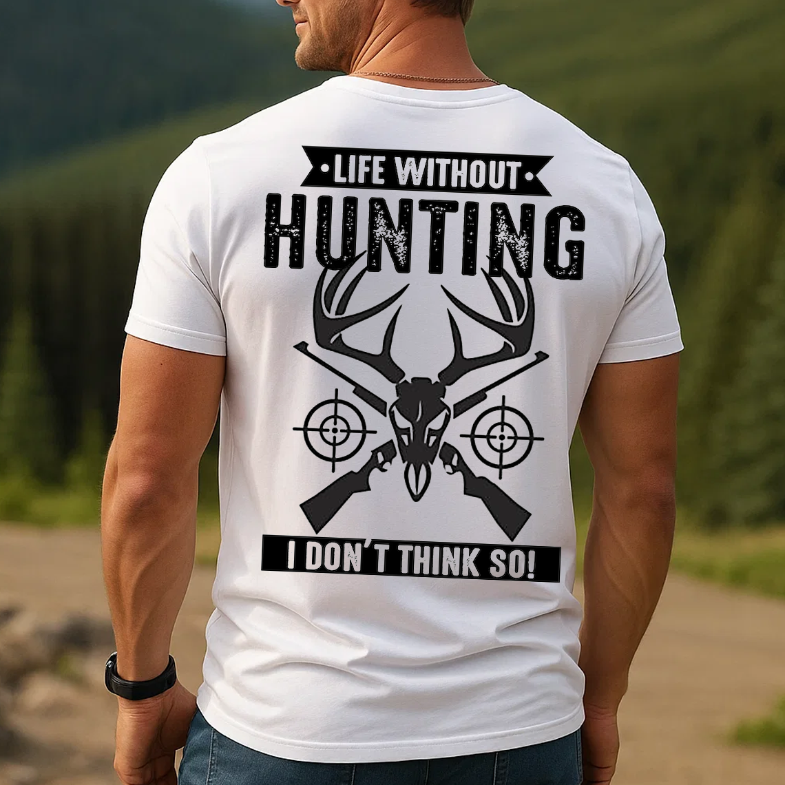 Life Without Hunting T-Shirt, Funny Deer Hunter Gift Tee for Men, Outdoor Hunting Shirt