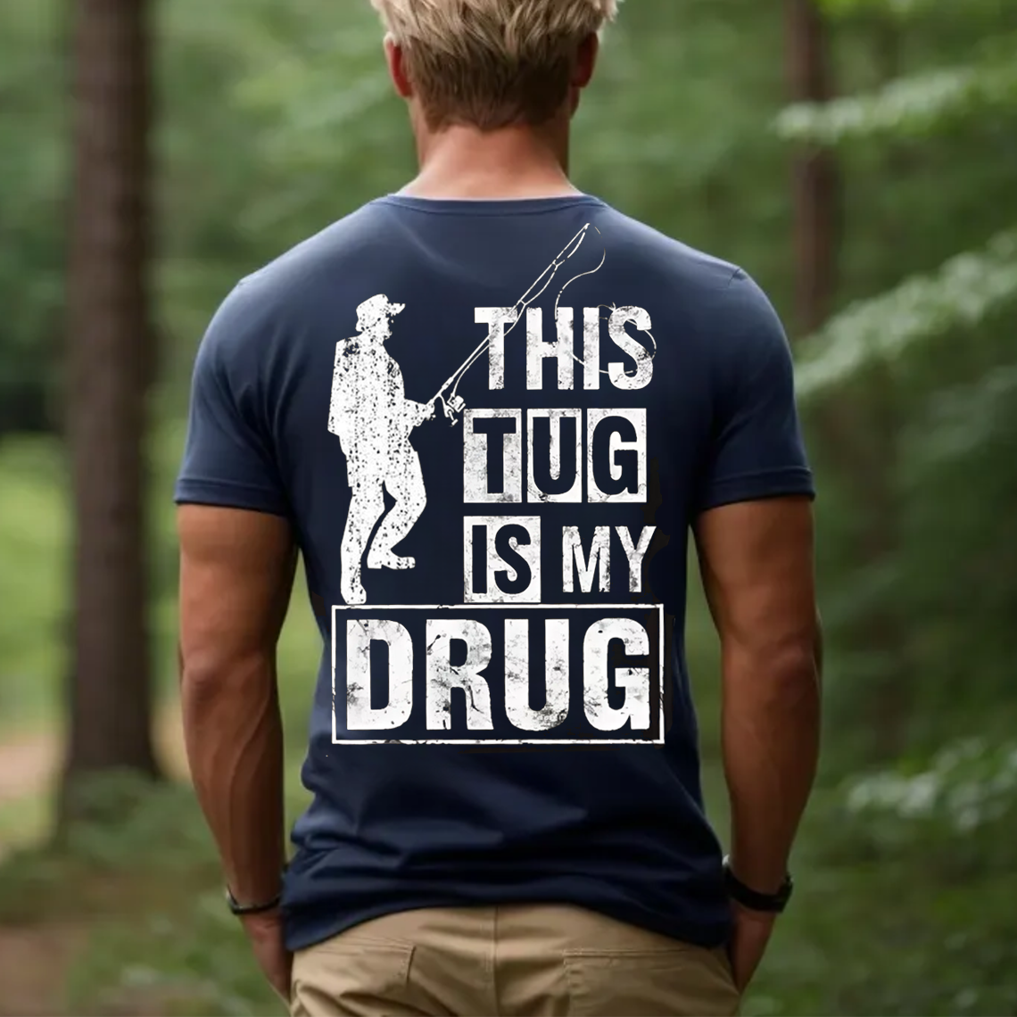 This Tug Is My Drug T-Shirt, Funny Fishing Shirt for Men, Fisherman Gift Tee, Angler Humor Apparel