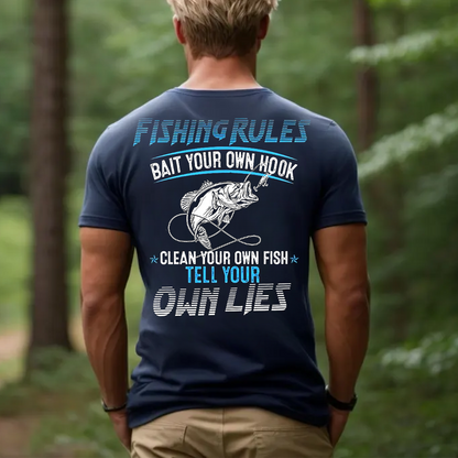 Fishing Rules T-Shirt, Funny Fishing Shirt for Men, Fisherman Gift Tee