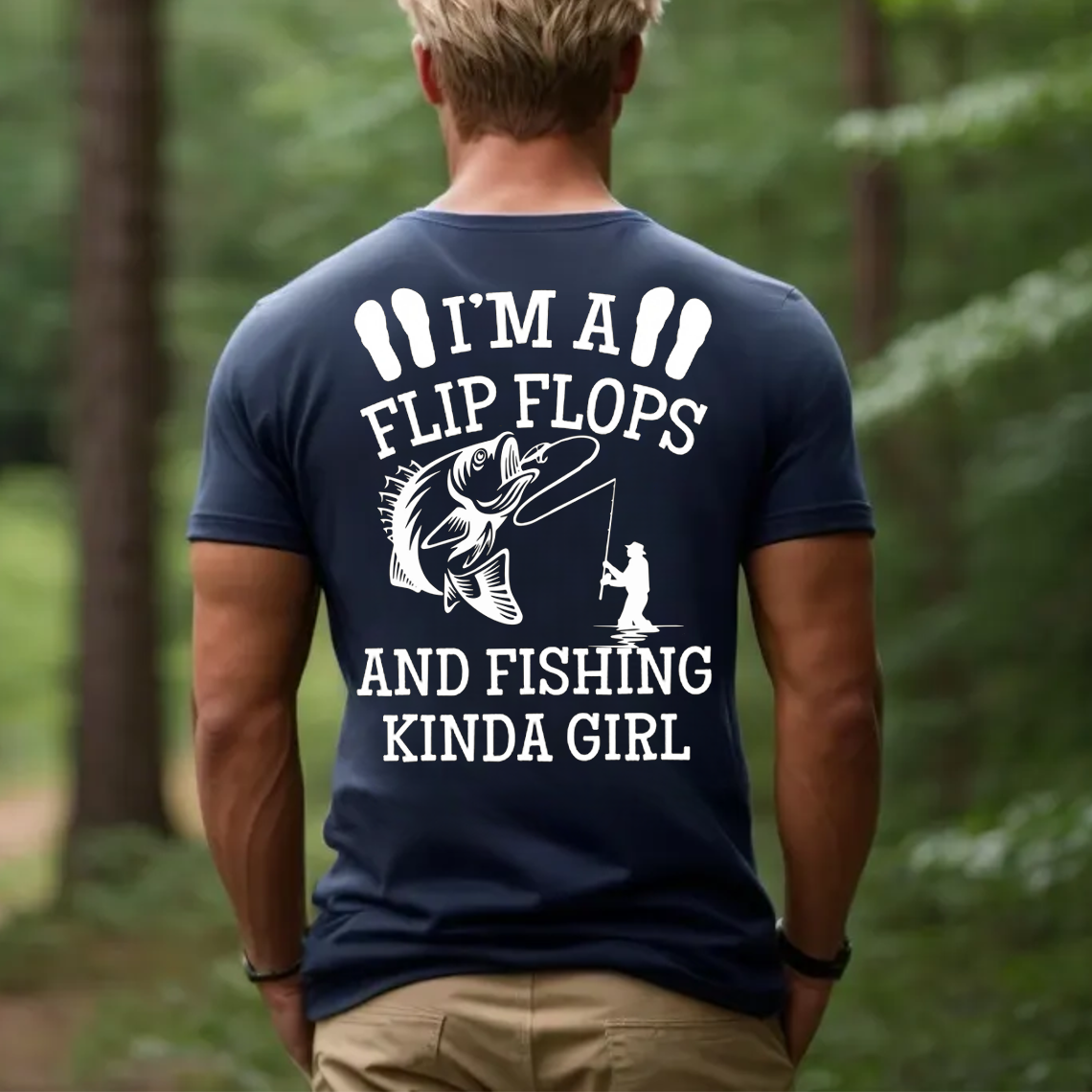 Flip Flops and Fishing Kinda Girl T-Shirt, Funny Fishing Shirt, Fisherwoman Gift Tee