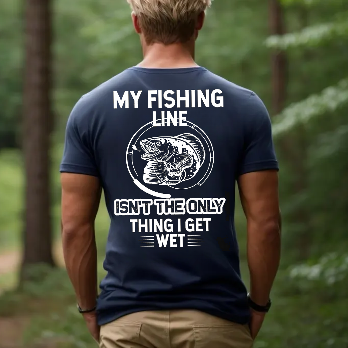 My Fishing Line T-Shirt, Funny Fishing Shirt for Men, Fisherman Humor Gift Tee