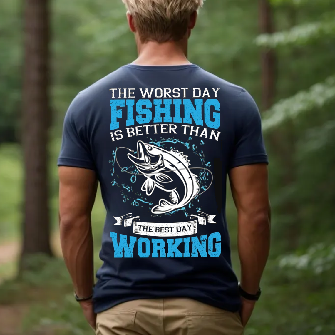 Worst Day Fishing T-Shirt, Funny Fisherman Shirt for Men, Better Than Working Fishing Gift Tee