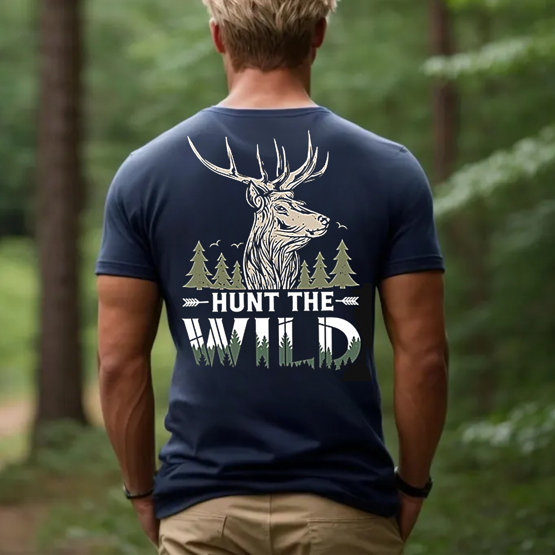 Hunt The Wild T-Shirt, Deer Hunting Shirt for Men, Outdoor Hunter Gift Tee