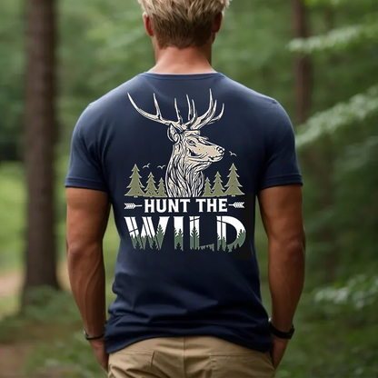Hunt The Wild T-Shirt, Deer Hunting Shirt for Men, Outdoor Hunter Gift Tee