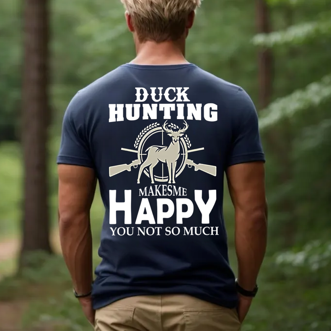 Duck Hunting Makes Me Happy T-Shirt, Funny Hunting Shirt for Men, Hunter Gift Tee