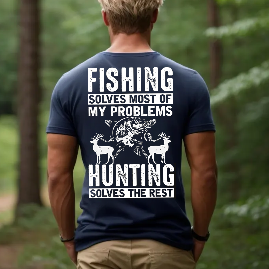Fishing Hunting T-Shirt, Funny Outdoor Shirt for Men, Fisherman & Hunter Gift Tee