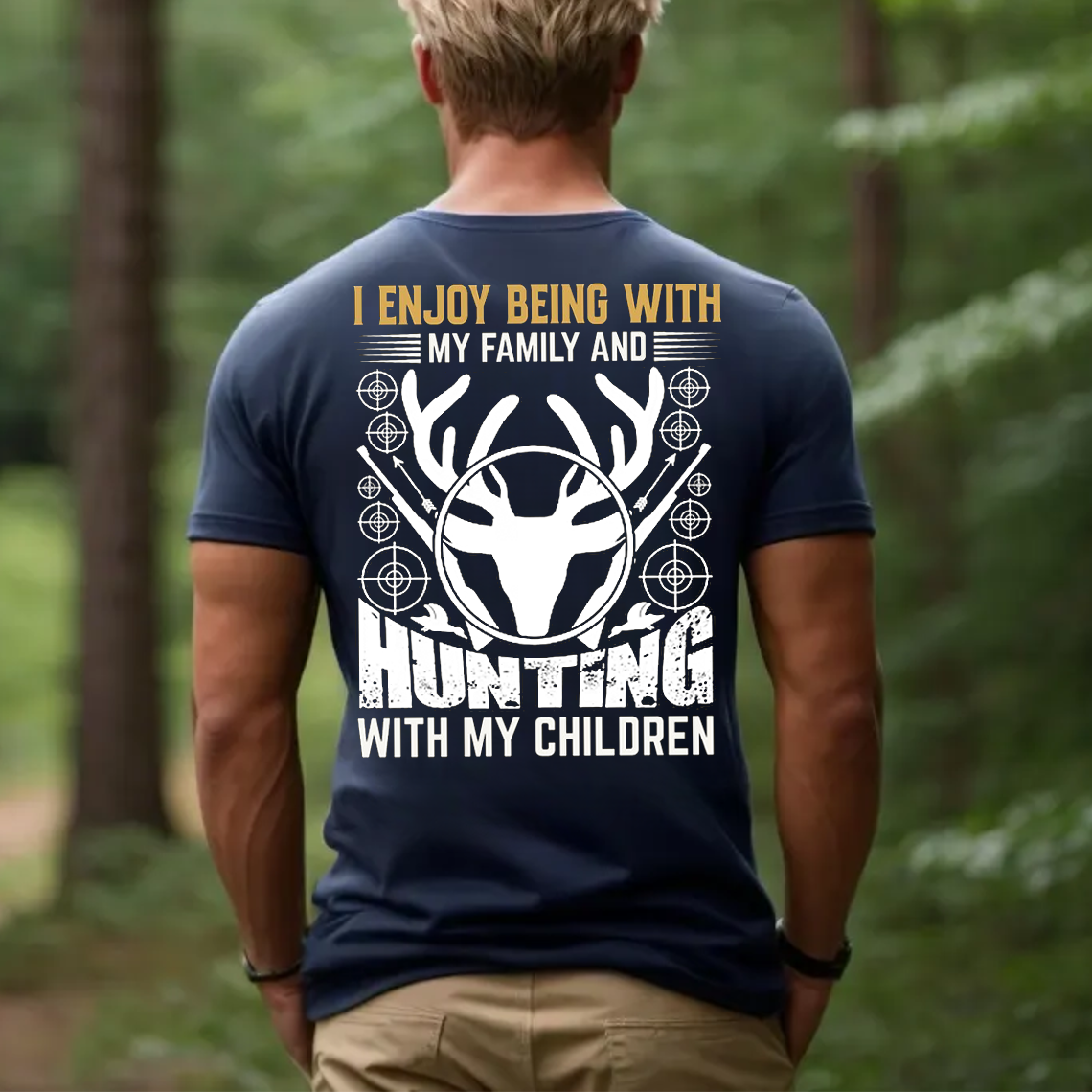 Family Hunting T-Shirt, Deer Hunting Shirt for Dads, Hunting with Children Gift Tee