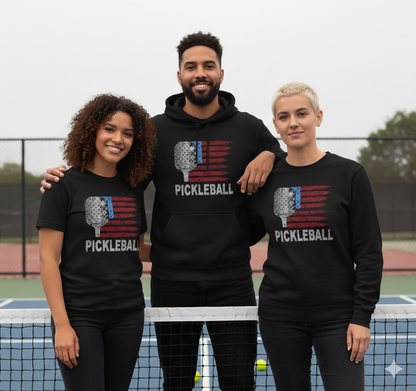 American Flag Pickleball Unisex Pickleball T-Shirt