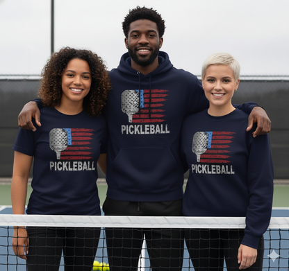 American Flag Pickleball Unisex Pickleball T-Shirt