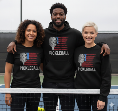 American Flag Pickleball Unisex Pickleball T-Shirt