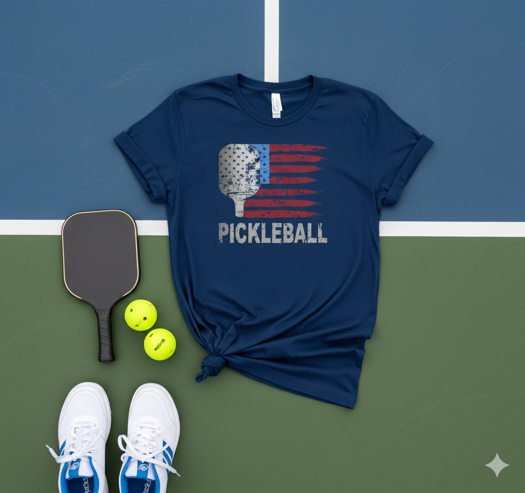 American Flag Pickleball Unisex Pickleball T-Shirt