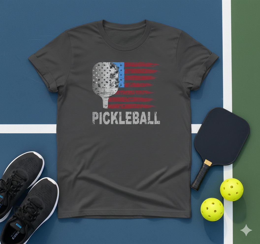 American Flag Pickleball Unisex Pickleball T-Shirt