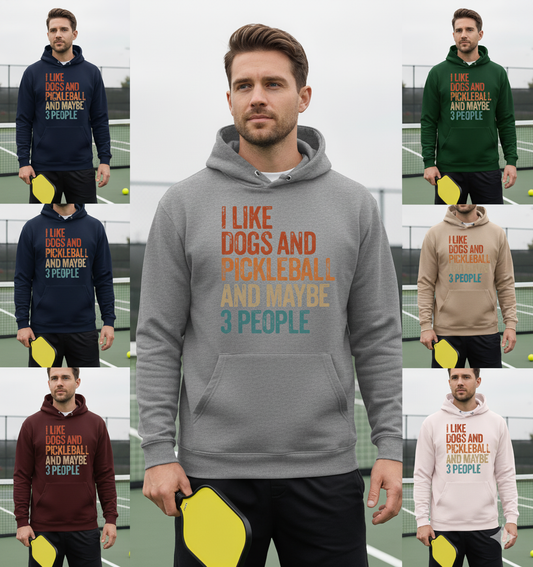I like dogs and pickleball and maybe 3 people Unisex Pickleball T-Shirt