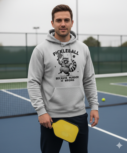 Murder Is Wrong Raccoon Unisex Pickleball T-Shirt